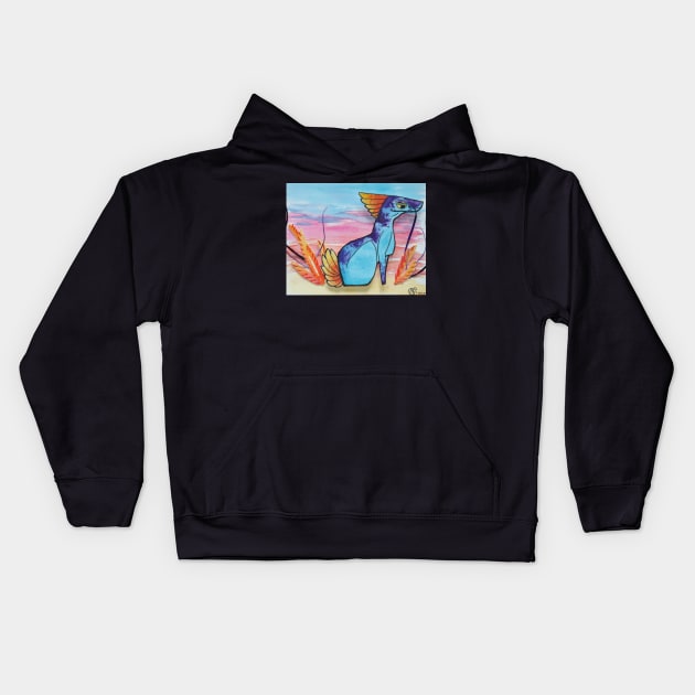 Sunset Dragon :: Dragons and Dinosaurs Kids Hoodie by Platinumfrog